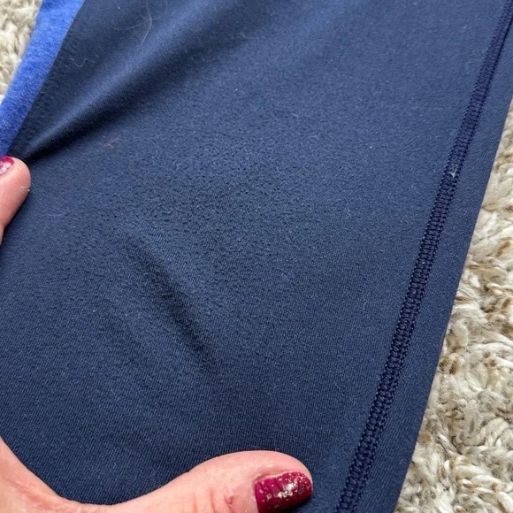 Reebok 7/8 Legging Mid Waist Stripped Blue size medium - Picture 4 of 11